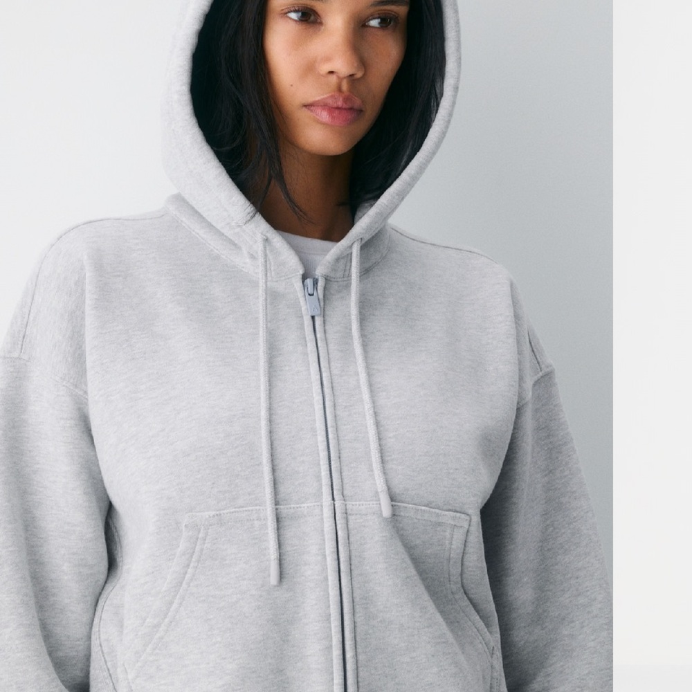 Cozy Sweatfleece Boyfriend Boxy Zip Hoodie - Picture 3 of 12